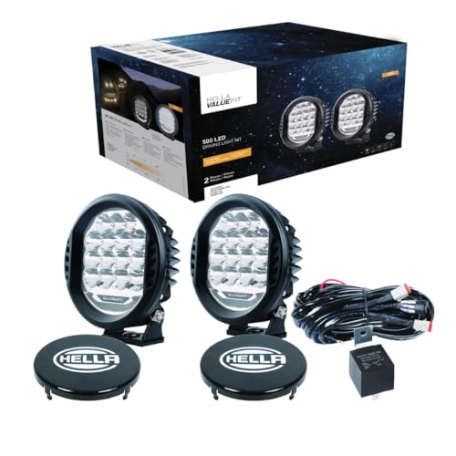 HELLA 358117171 ValueFit 500 LED Series - LED Driving Lamp Kit – Universal Off-Road...