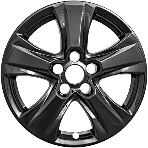 Impostor Wheel Covers Fits Toyota RAV4 2019-2025 Set of 4 Wheel Skins 5 V Spokes Gloss Black Painted ABS Plastic 17 Inch Snap-On Covers Coast to Coast IWCIMP434BLK