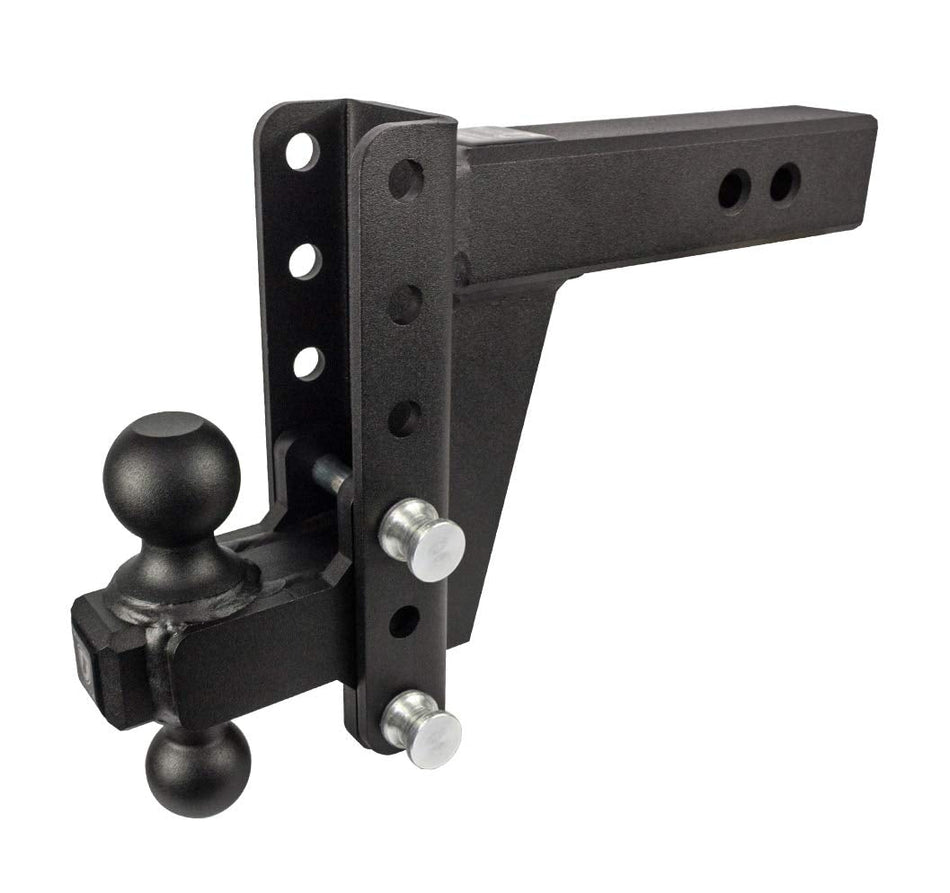BulletProof Hitches - 2.5" Adjustable Heavy Duty Trailer Hitch (22,000 lb. Rating) - 6" Drop/Rise Trailer Hitch with 2" & 2-5/16" Dual Ball - Powder Coat, Solid Steel, Corrosion-Resistant