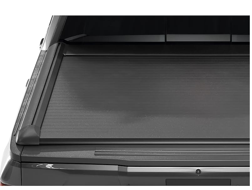 TrailFX TFX6001 Hard Retractable Tonneau Cover Fits 2020-2021 Chevrolet Silverado 1500 Manual Retractable with Key Lock Black Matte Powder Coated Aluminum Top Rail Mount with T-Slot Rails