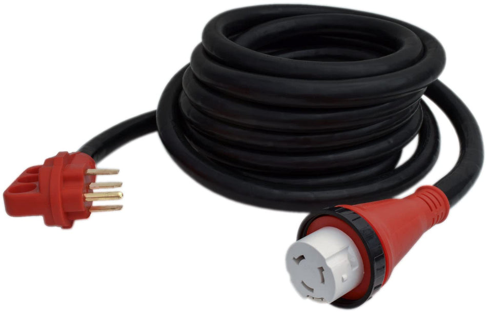 Valterra A10-5025ED Mighty Cord RV 50-Amp Detachable Power Cord, 25 ft., Red