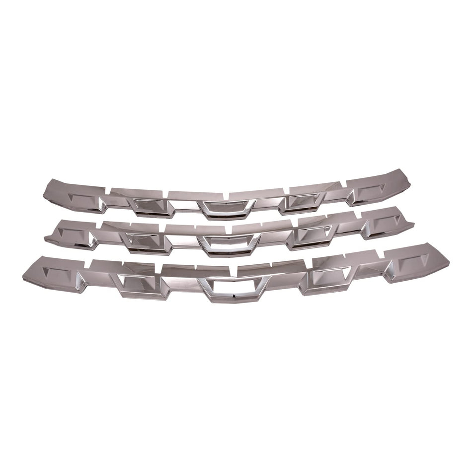 CCI Grille Insert GI181, Overlay, Bar Style, 3 Piece, With Emblem Cutout, Chrome Plated, ABS Plastic, Fits 2021-2022 Chevrolet Colorado WT and LT Models