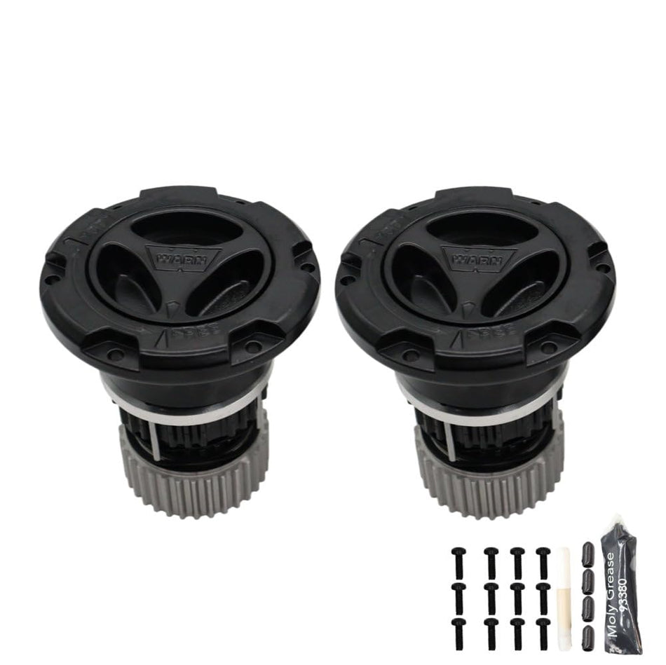 WARN 95060 Premium Manual Locking Hubs – 35 Spline – Fits 2005–2026 Ford Super Duty F?250/F?350/F?450/F?550 – Black Powder?Coated – Set of 2 – Heavy?Duty All?Metal Construction