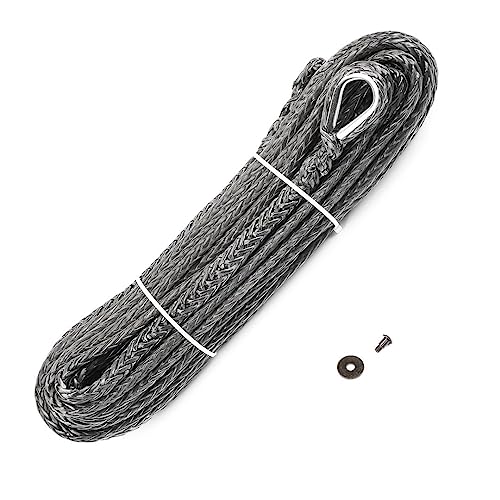 WARN 104232 Service Part - Synthetic Winch Rope Replacement, Fits: VR EVO Winches - 3/8" x 90', Black