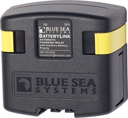 BLUE SEA 7611-BSS Systems 7611 AUTO CHARGE RELAY 120A 12/24V, Black,Yellow product image