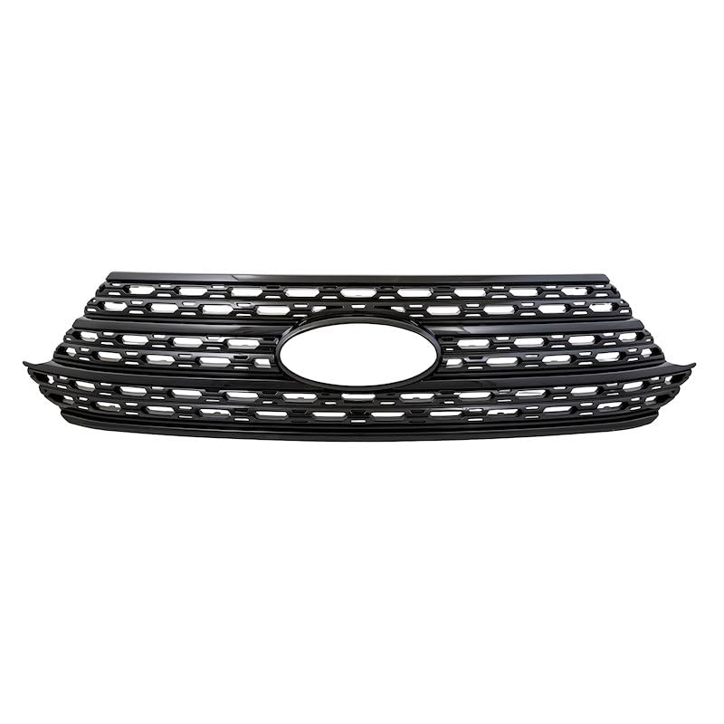 CCI Grille Insert GI197BLK, Overlay, Mesh Style, 2 Piece, Painted, Gloss Black, ABS Plastic, Without Emblem Cutout, Fits 2020-2024 Ford Explorer XLT/Base Models