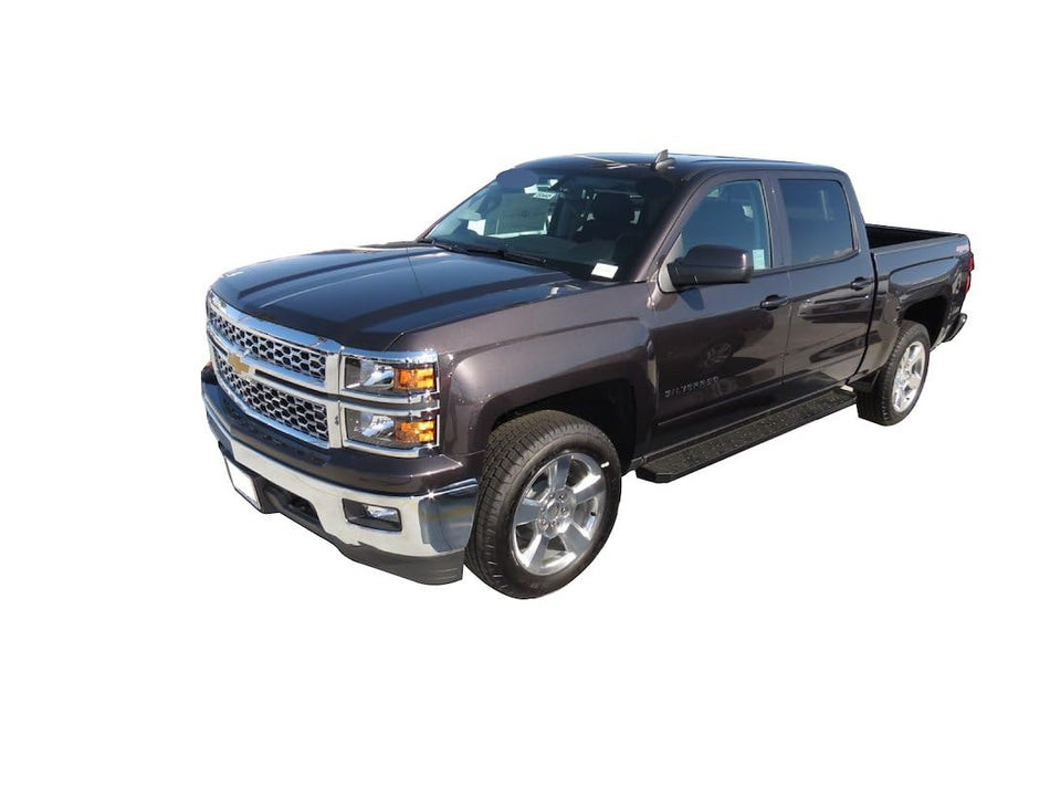 TrailFX Running Boards for Chevrolet Silverado 1500 Crew Cab 2019-2025 Heavy-Duty Black Powder Coated Steel Rocker 6.5 Inch Wide Panel Mount TrailFX RBW15B