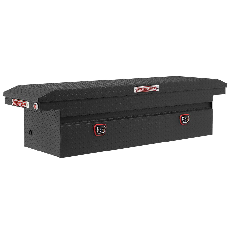 Weather Guard Model 121-52-04 Saddle Truck Box, Aluminum, For Full Size Trucks, Low Profile, Textured Matte Black, 11.0 cu ft capacity