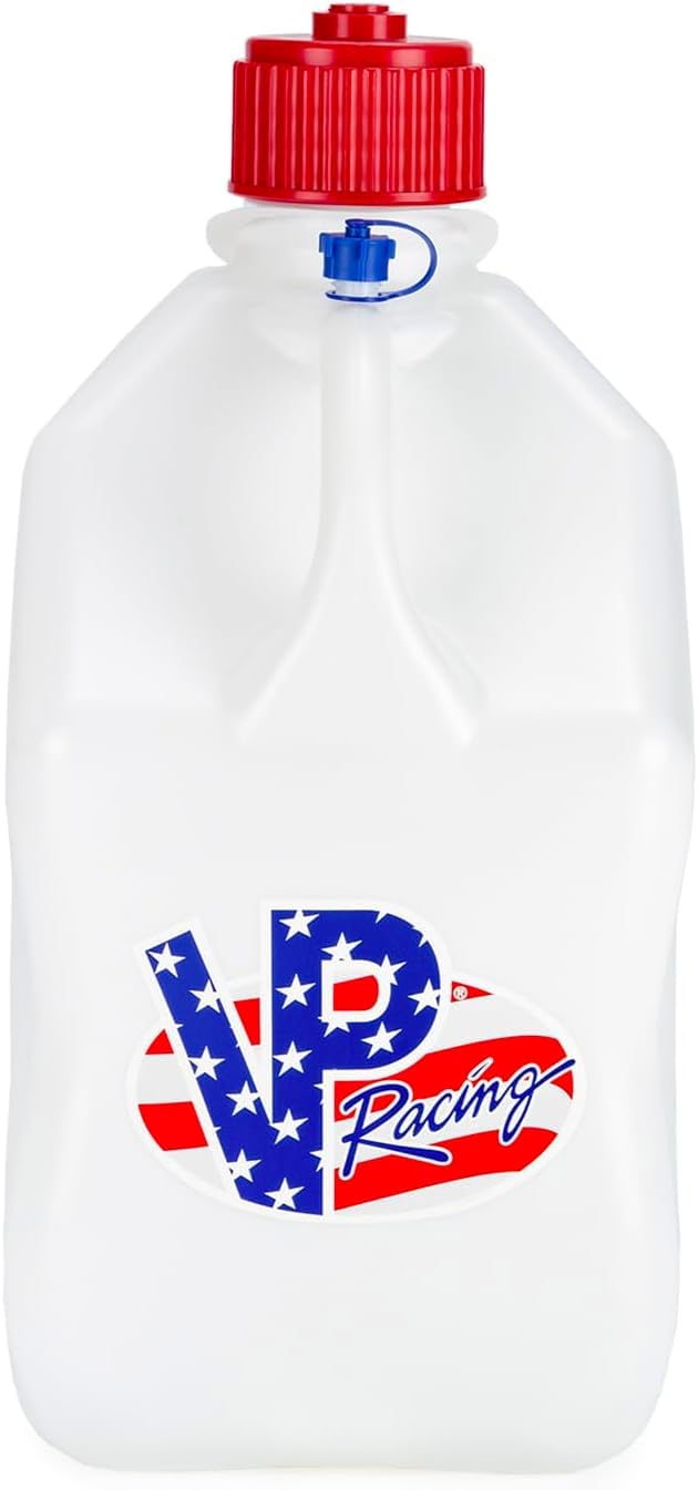 VP Racing 35221-CA 5.5 Gallon Square Patriotic Motorsport Jug With Close-Trimmed Cap and Neck for Tighter Seal (1 Pack)