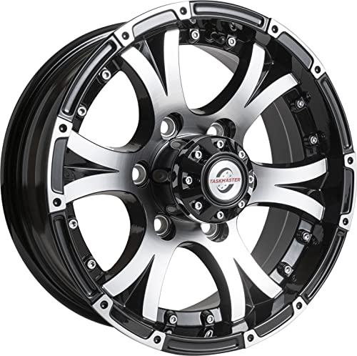 Viking Series 15 x 6 6x5.5 Black Machined Lip and Face Aluminum Trailer Wheel Rim