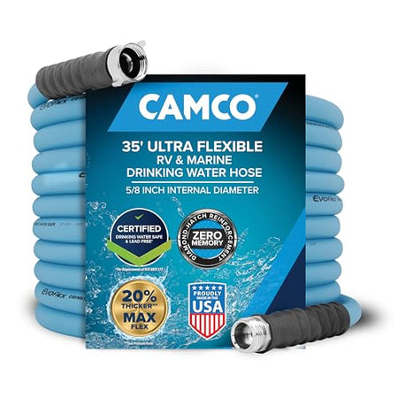 CAMCO 22595 EVOFlex 35-Ft RV Drinking Water Hose - Features Extra Flexible Desi... product image