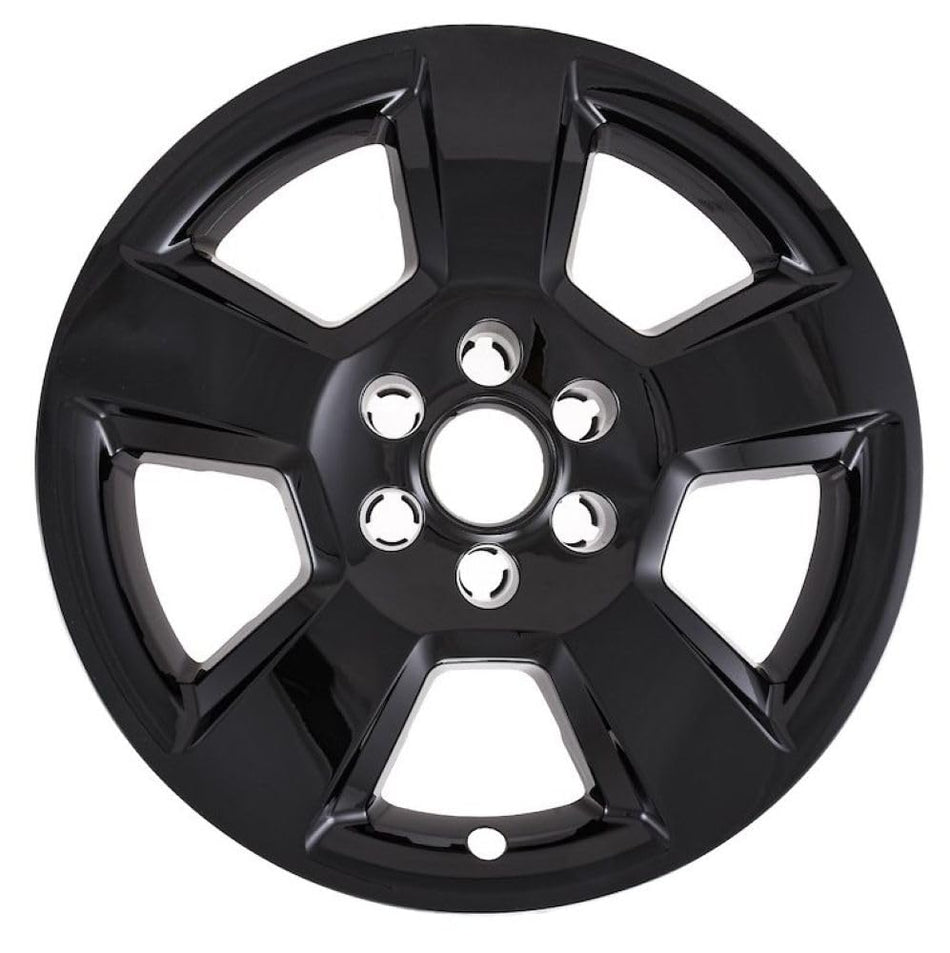 Impostor Wheel Skins Fits Chevrolet Silverado 1500 2014-2018 Set of 4 Wheel Covers 20 Inch Diameter 5 Spoke Gloss Black Painted ABS Plastic Snap-On Installation Coast To Coast IWCIMP490BLK