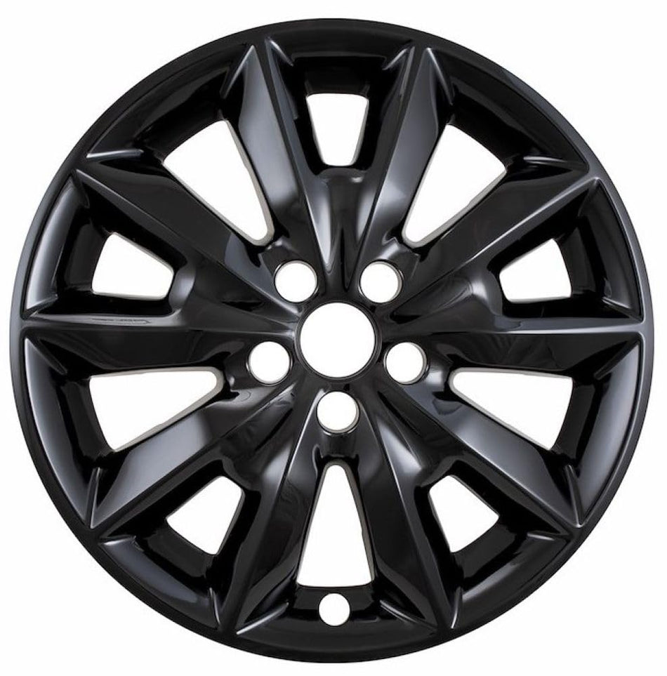 Impostor Wheel Skin Fits Jeep Cherokee Limited 2014-2018 Set of 4 Wheel Covers 18 Inch Diameter, 10 Spoke Gloss Black Painted ABS Plastic Snap-On Installation Coast To Coast IWCIMP481BLK