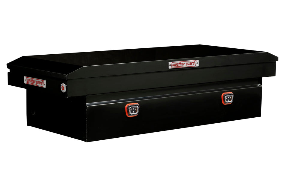 Weather Guard Model 116-5-04 Saddle Truck Box, Steel, for Full Size Trucks, Extra Wide, Gloss Black, 15.5 cu ft Capacity