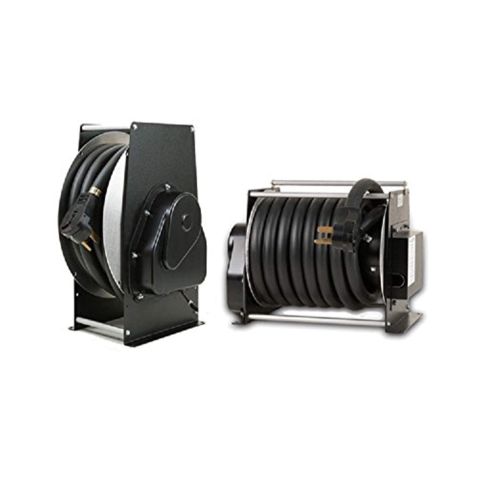 Technology Research Corp RH54331RMK 50 Amp RV Power Cord Reel, High Profile - 33' Cord , Black