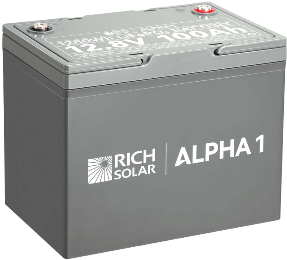 Powerful 12V Lithium Battery | 100Ah LiFePO4 | RV, Trailer, Van, Boat, Off-Grid | 5,000 Cycles | Bluetooth, Internal Heat | RICH SOLAR