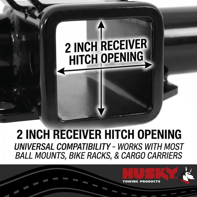 Husky Towing Trailer Hitch Rear 69672C, Class III, Square Tube, 2 Inch Receiver, 4000 Pound Weight Carrying Capacity/ 600 Pound Tongue Weight