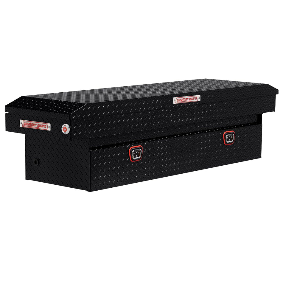 Weather Guard Model 127-5-04 Saddle Box, Aluminum, Full Standard, Gloss Black, 11.0 cu ft