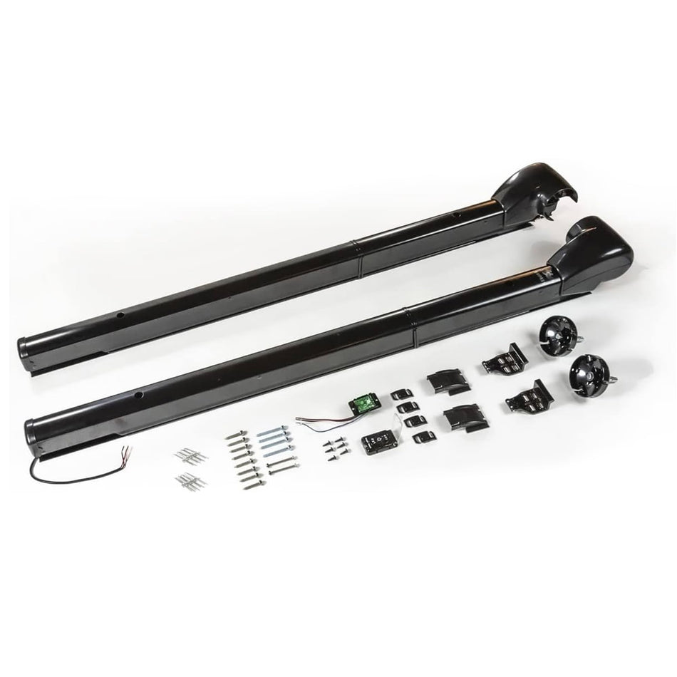Carefree Compass 12V Electric Motorized RV Awning Arm Set – Automatic, Self-Leveling, Durable Aluminum, Motor Included – Replaces Carefree Longitude 12V Arms (Black)