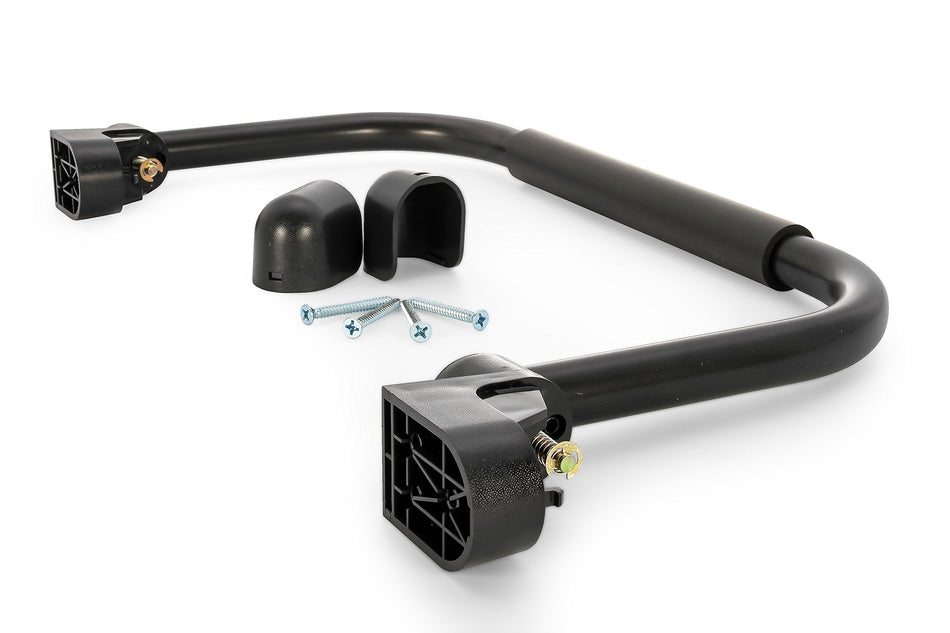 Camco Fold-Away RV Grab Handle - Provides Secure Hold for Entering & Exiting - Measures 18-in, for Smaller RVs & Trailers - Easily Installs Beside RV Door, Hardware Included - Black (42197)