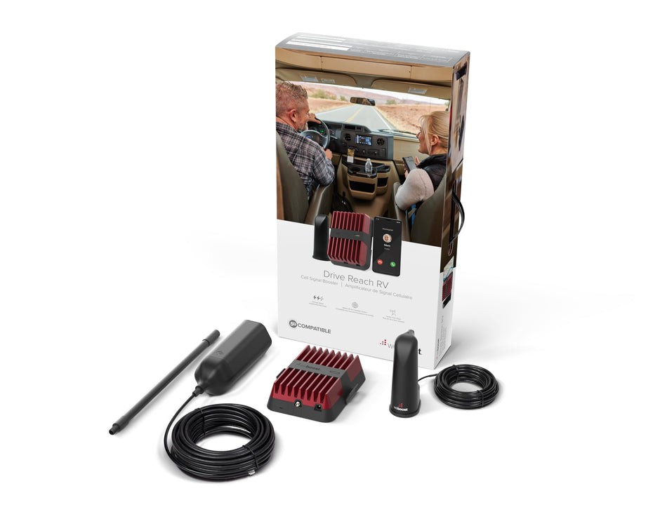 weBoost Drive Reach RV - Cell Phone Signal Booster kit | Boosts 4G LTE & 5G for All U.S. Carriers - Verizon, AT&T, T-Mobile & more | Made in the U.S. | FCC Approved (model 470354)