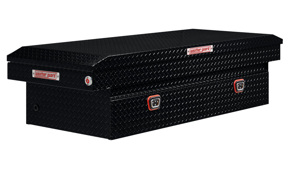 Weather Guard Model 117-5-04 Saddle Box, Aluminum, Full Extra Wide, Gloss Black, 14.4 cu ft
