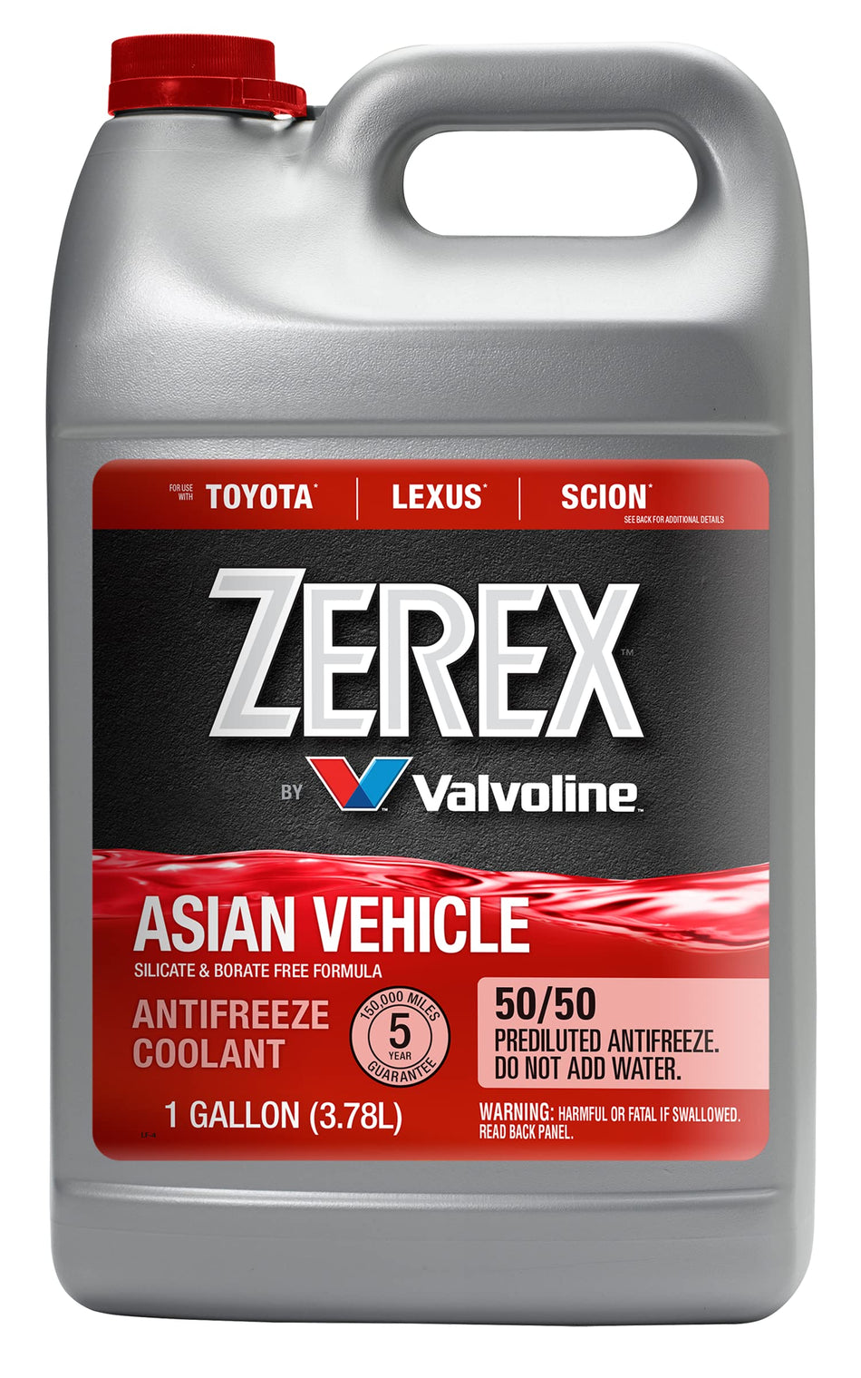 ZEREX 675130 Asian Vehicle Red Silicate and Borate Free 50/50 Prediluted Ready-t...