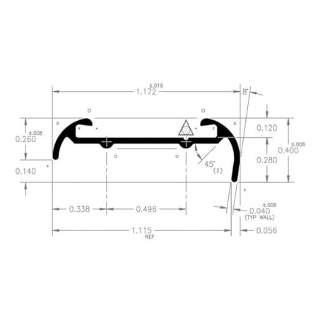 AP PRODUCTS 0215160216 SHORT LIP BLK 16' EA