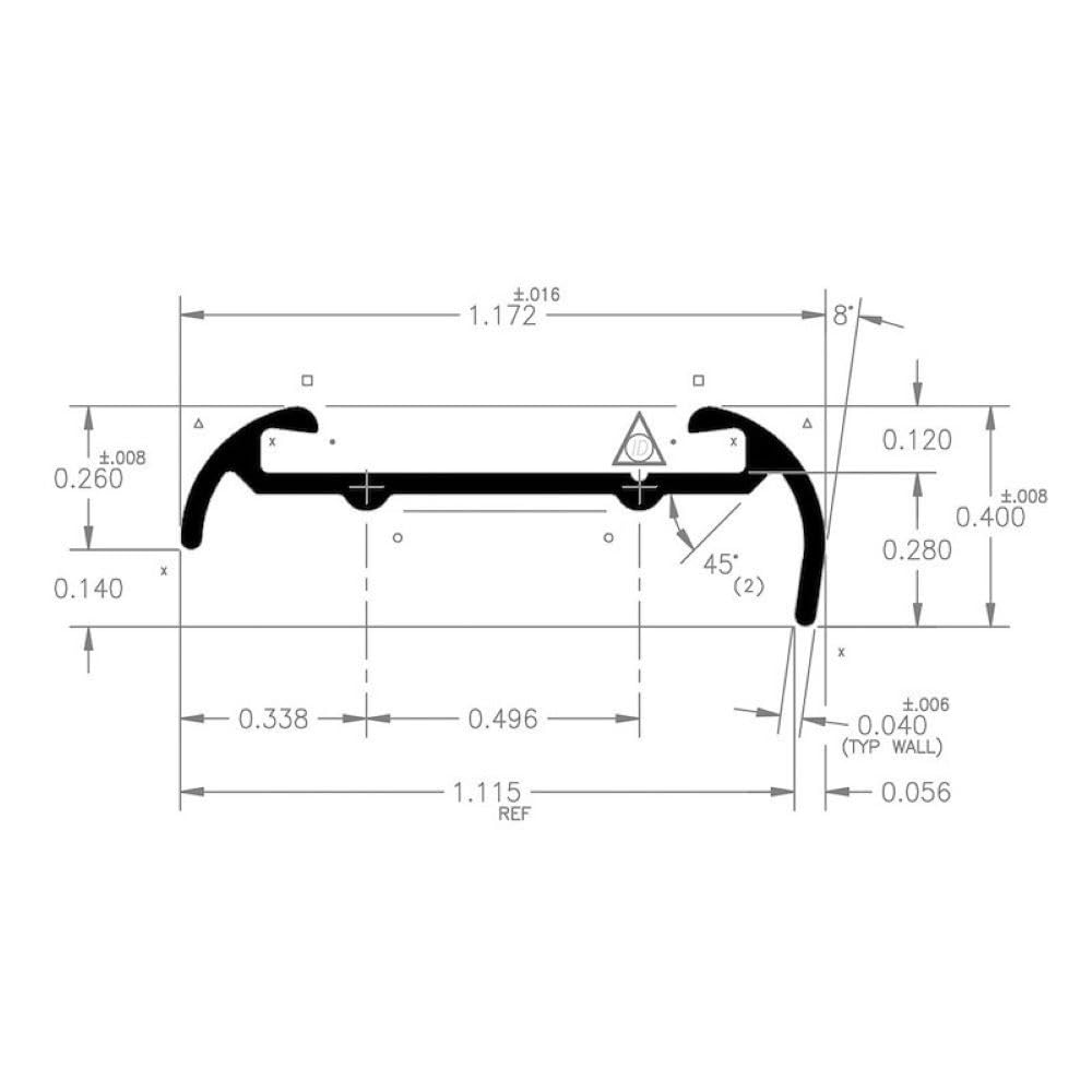 AP PRODUCTS 0215160216 SHORT LIP BLK 16' EA