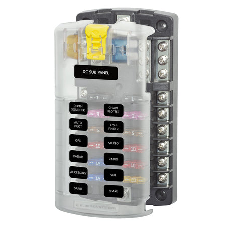 BLUE SEA 5026BSS FUSE BLOCK ST BLADE 12CIR