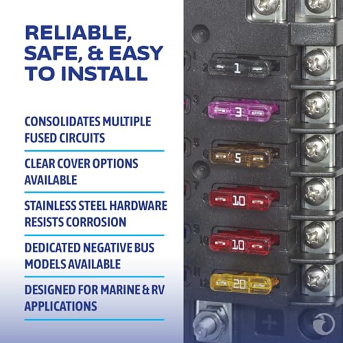 BLUE SEA 5026BSS FUSE BLOCK ST BLADE 12CIR