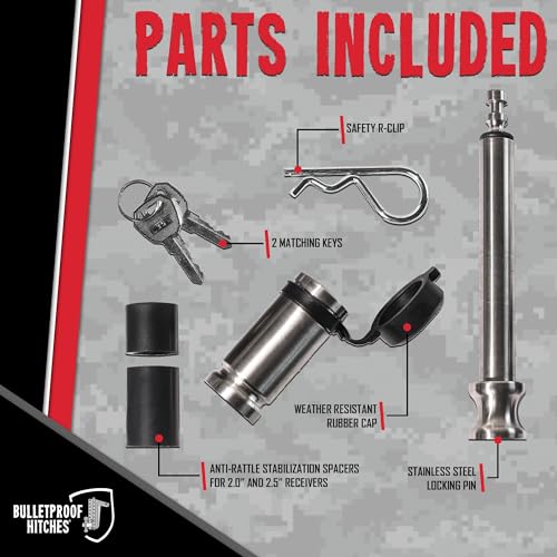 BulletProof Hitches BulletProof Hitches - 5/8" Trailer Hitch Locking Pin - Universal Fit, Stainless Steel,