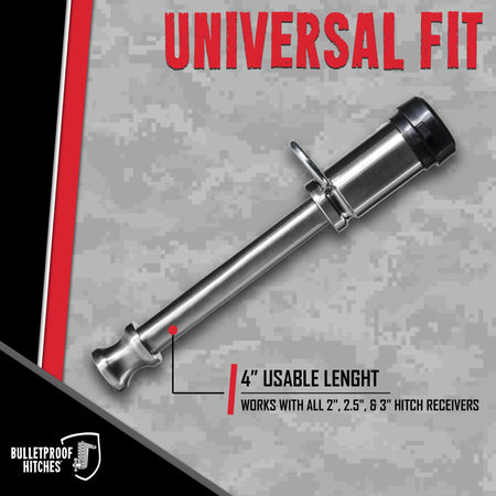 BulletProof Hitches BulletProof Hitches - 5/8" Trailer Hitch Locking Pin - Universal Fit, Stainless Steel,