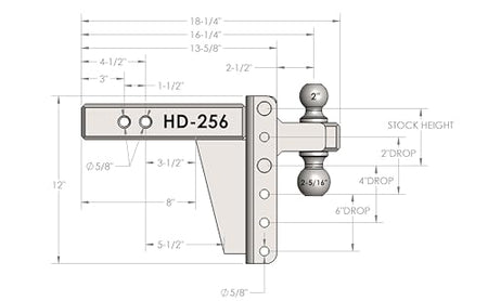 BULLETPROOF HD256 Hitches - 2.5 Adjustable Heavy Duty Trailer Hitch (22,000 lb. Ratin...