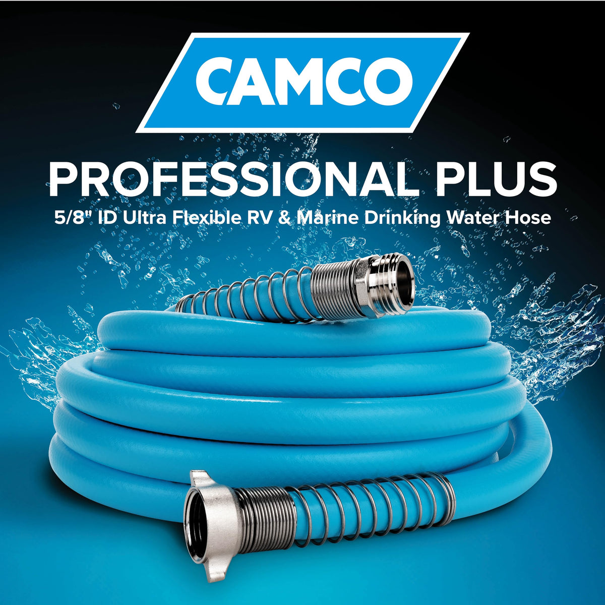 CAMCO 22594 EvoFlex 25' Professional Plus Marine/RV Drinking Water Hose — For D...