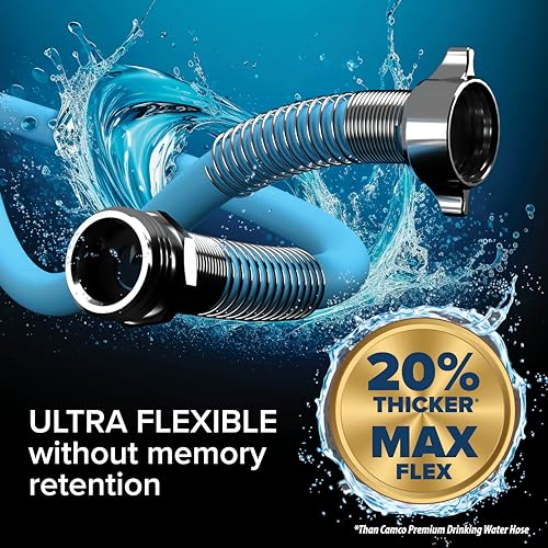 CAMCO 22594 EvoFlex 25' Professional Plus Marine/RV Drinking Water Hose — For D...