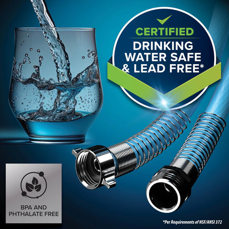 CAMCO 22594 EvoFlex 25' Professional Plus Marine/RV Drinking Water Hose — For D...