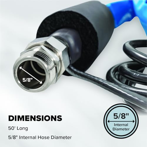 Camco Camco 50-foot Heated Water Hose for RV — Prevents Freezing Down to -20° — Certified For Drinking Water