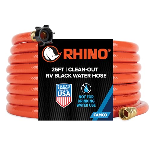CAMCO 22990 RHINOFLEX 25' GRAY/BLACK WTR HOSE