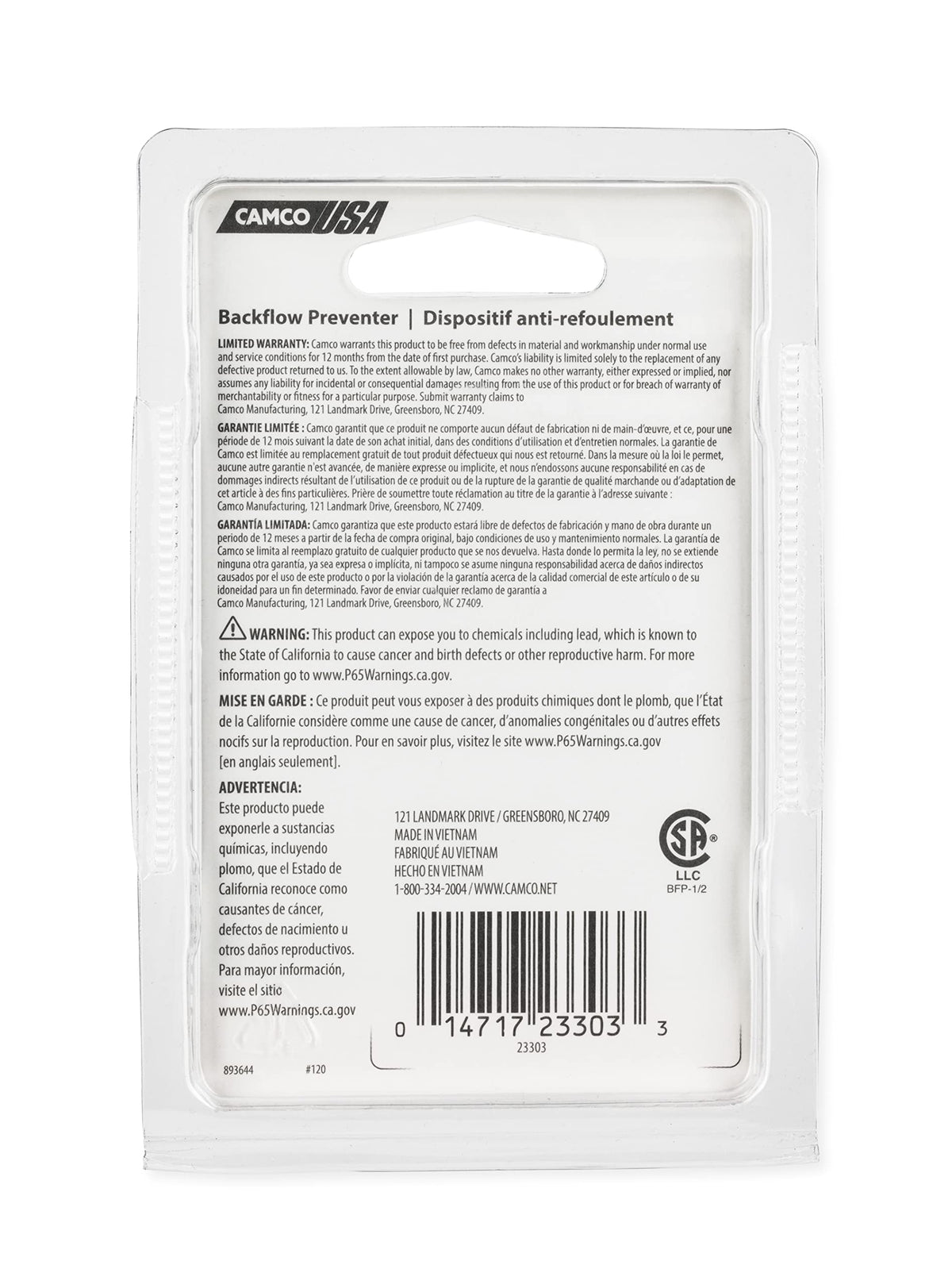 CAMCO 23303 RV Water Heater Backflow Preventer | Features a Heavy-Duty Brass wi... RV & Camper