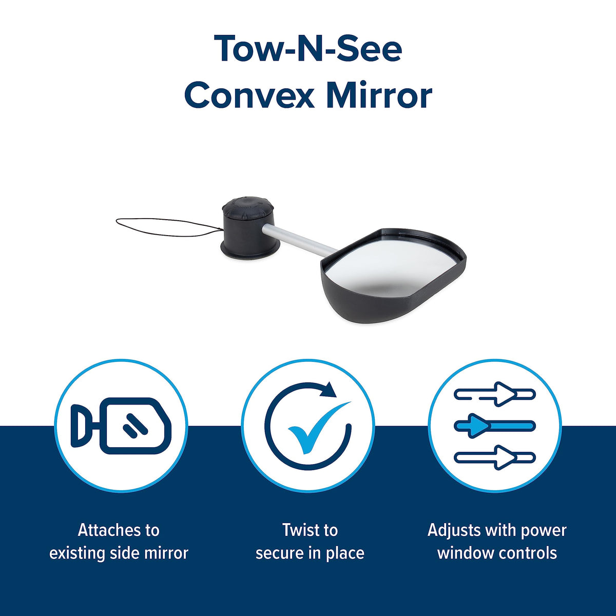 Camco Camco Tow-N-See Mirror | Features Quick and Simple Installation & Attaches to Existing Side Mirror |