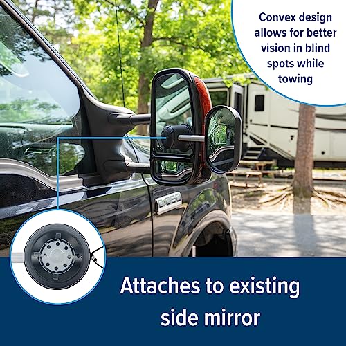 Camco Camco Tow-N-See Mirror | Features Quick and Simple Installation & Attaches to Existing Side Mirror |