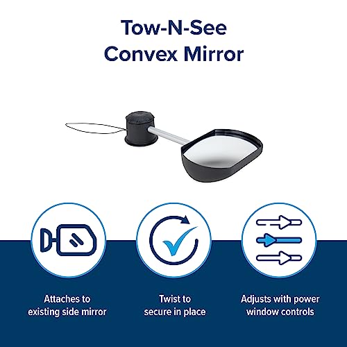 Camco Camco Tow-N-See Mirror | Features Quick and Simple Installation & Attaches to Existing Side Mirror |