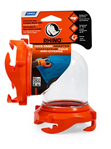 CAMCO 39485 Rhino 90-Degree RV Tote Tank Adapter - Features Clear Low-Profile 9... RV & Camper