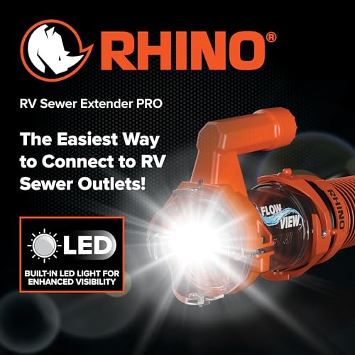Camco Camco Rhino RV Sewer Hose Extender PRO – 5″ Sewer Hose Extension — Torque-Grip Handle with Built-in