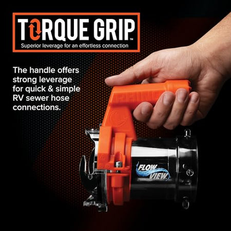 Camco Camco Rhino RV Sewer Hose Extender PRO – 5″ Sewer Hose Extension — Torque-Grip Handle with Built-in
