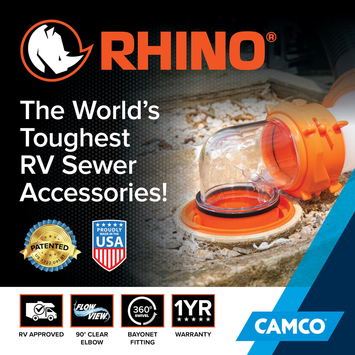 CAMCO 39736 RHINOFLEX ELBOW & 4N1 ADAPTER