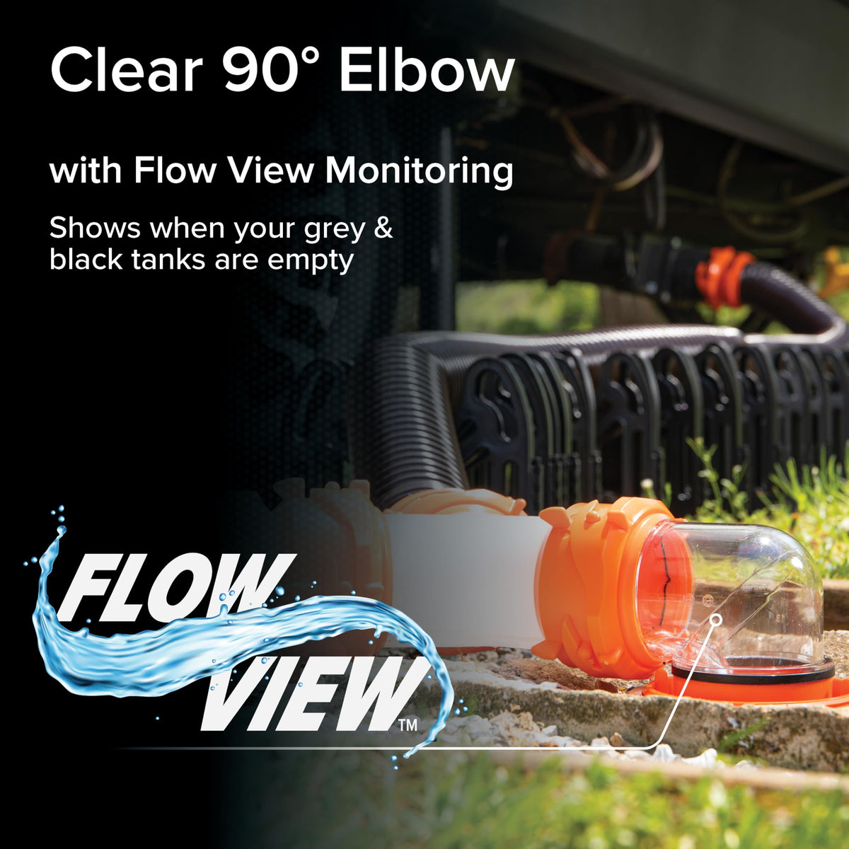 CAMCO 39736 RhinoFlex Clear RV Sewer Hose Elbow with 4-in-1 Adapter - Features ... RV & Camper
