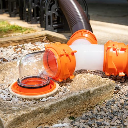 CAMCO 39736 RhinoFlex Clear RV Sewer Hose Elbow with 4-in-1 Adapter - Features ... RV & Camper