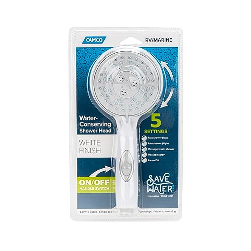 CAMCO 43711 RV Shower Head - Features Convenient On/Off Switch & 5 Different Sp... RV & Camper